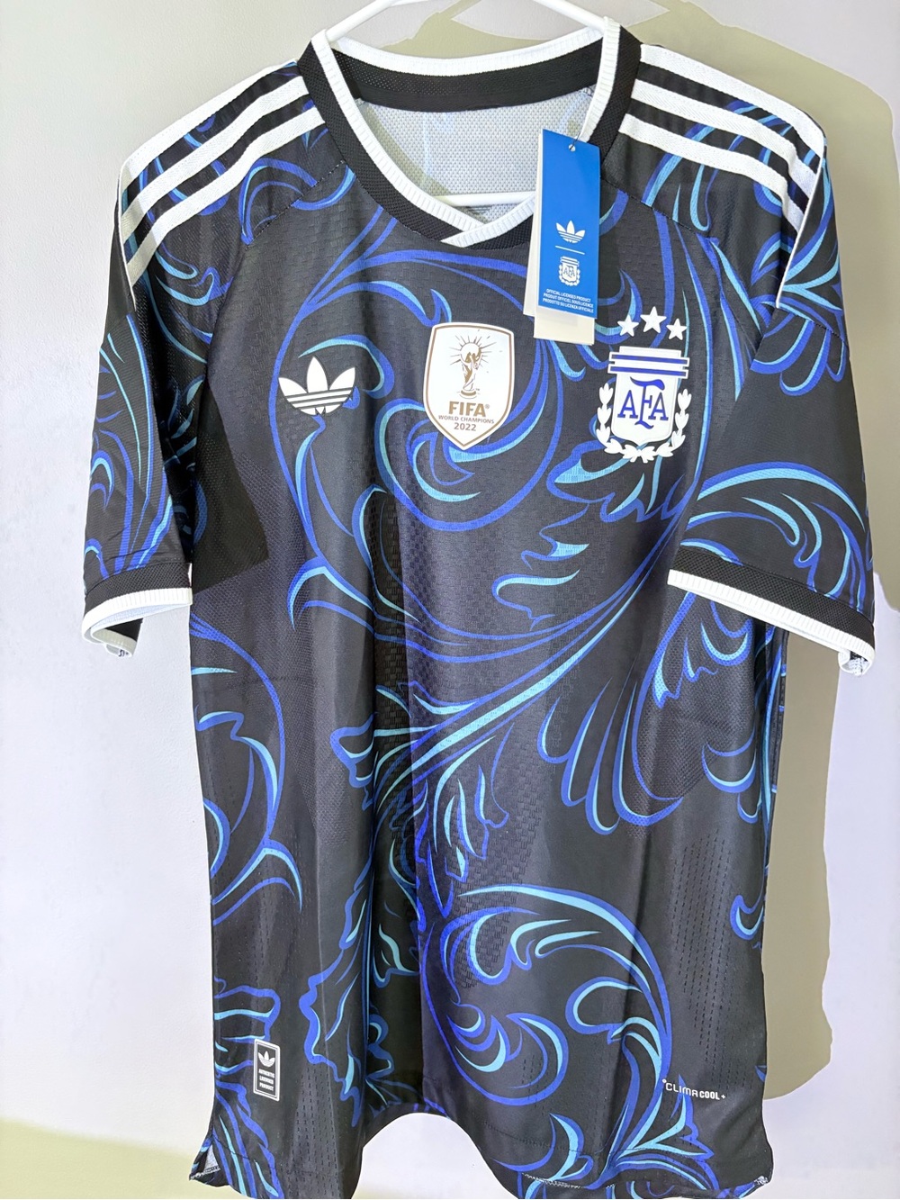 Adidas AUTHENTIC Argentina Soccer Jersey FIFA 2026 Black/Blue/White Men Size XL